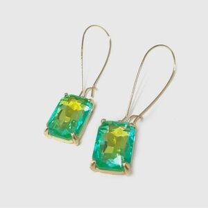 Chic Gold and Green Gemstone Earrings